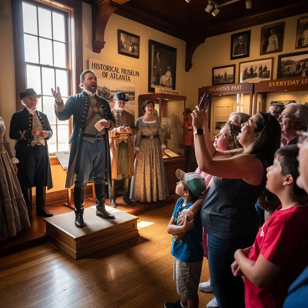 Wnętrze muzeum z eksponatami sztuki nowoczesnej.