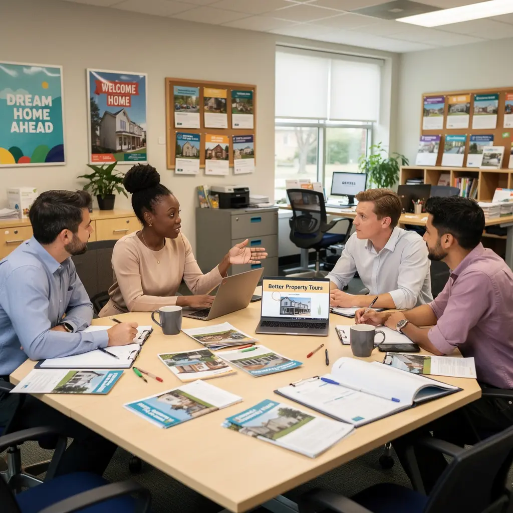 Zegar pokazujący czas dojazdu do pracy z różnych lokalizacji wynajmu.